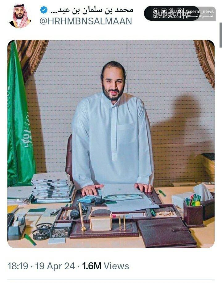 (تصویر) استایل بن سلمان در محل کار؛ رونمایی ولیعهد عربستان از دفتر کارش!