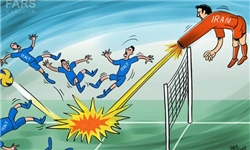 کاریکاتور/والیبال ایران، ایتالیا را به توپ بست!