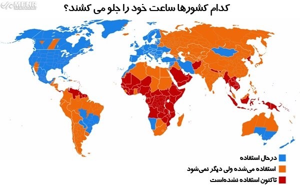 کدام کشورها تغییر ساعت دارند؟