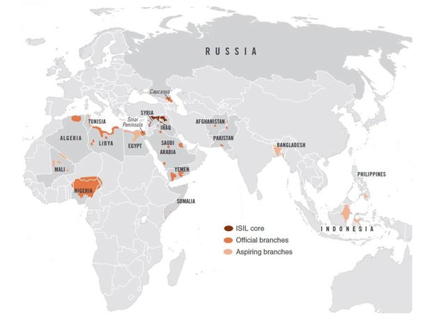 جدیدترین نقشه حضور داعش در جهان+عکس