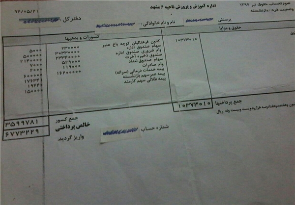 جیب خالی بازنشستگان فرهنگی +حقوق