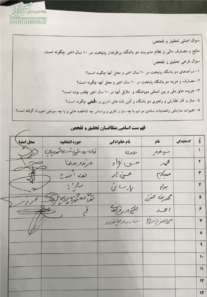 متن تقاضای تفحص نظام مدیریتی پرسپولیس و استقلال+تصاویر