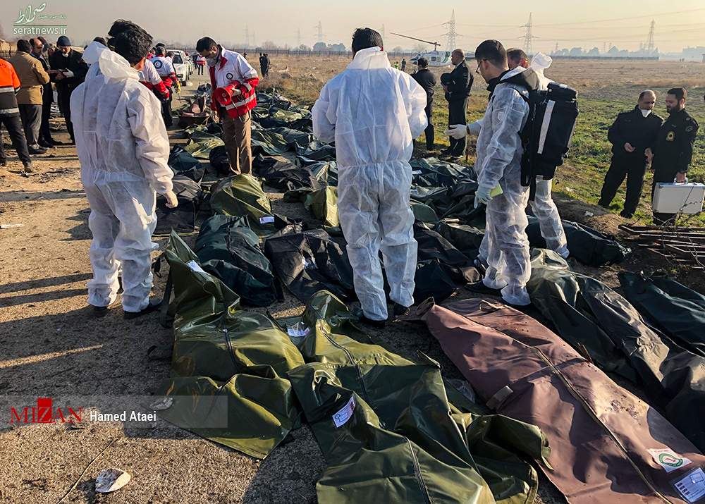 تصاویر اجساد مسافران هواپیمای سقوط کرده اوکراینی