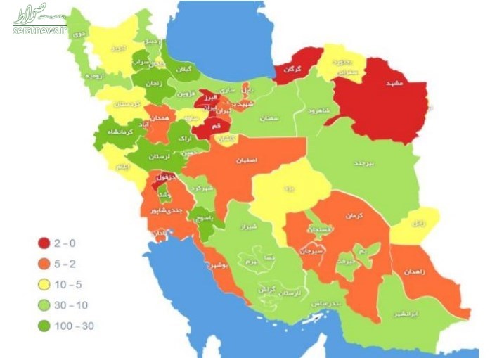 ۵۷۱۰ بهبودیافته و ۱۱۳۵ جان‌‌باخته + نمودار روند غربالگری در کشور