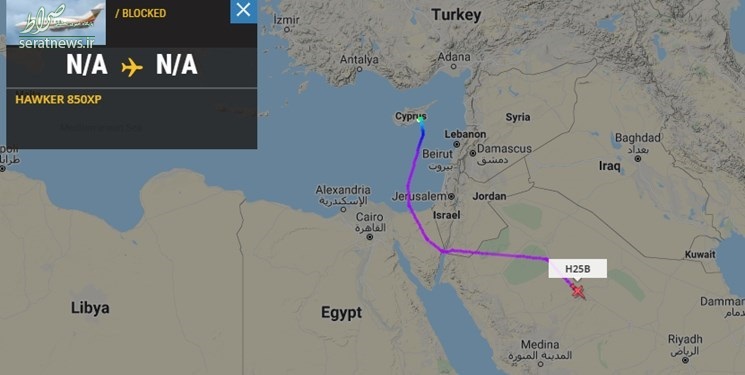 پرواز هواپیمای رژیم صهیونیستی به سمت ریاض