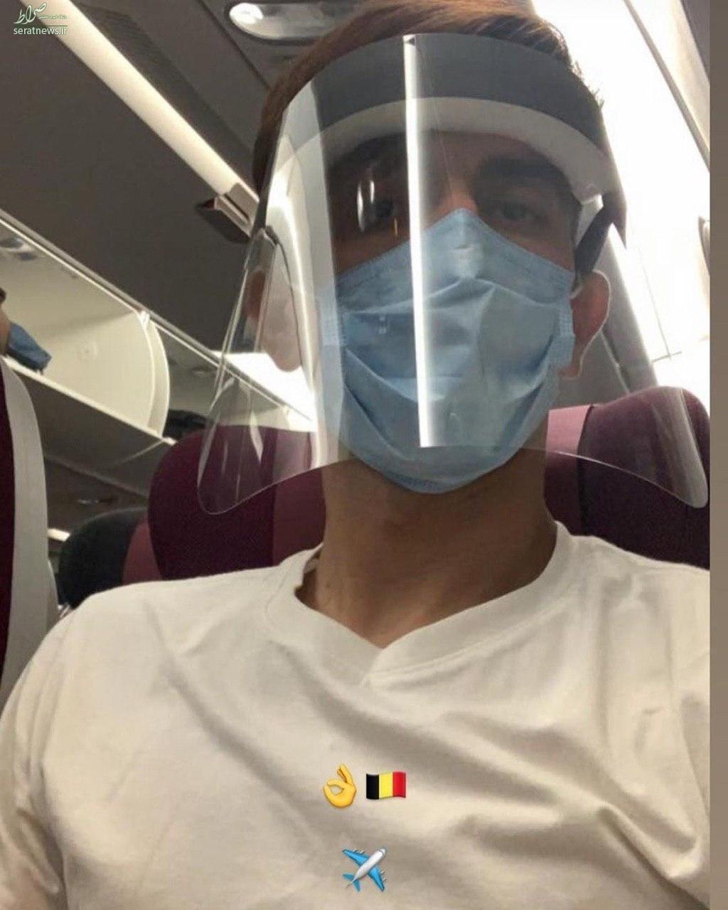 عکس/ استوری بیرانوند در هواپیما با چاشنی پروتکل‌های بهداشتی