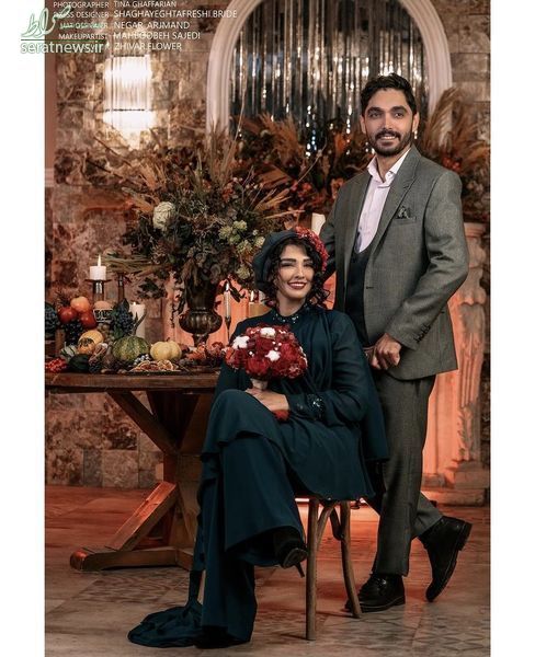 عکس/ تیپ شب یلدایی سیما خضرآبادی و همسرش