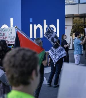 تجمع آمریکایی‌ها در اعتراض به سرمایه‌گذاری «اینتل» در اسرائیل
