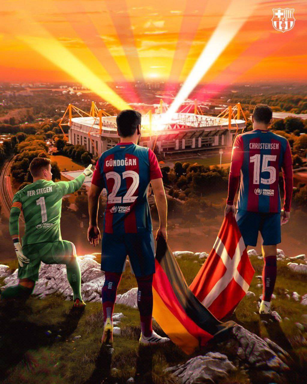 عکس| رونمایی از پوستر باشگاه بارسلونا به بهانه تقابل امشب آلمان و دانمارک